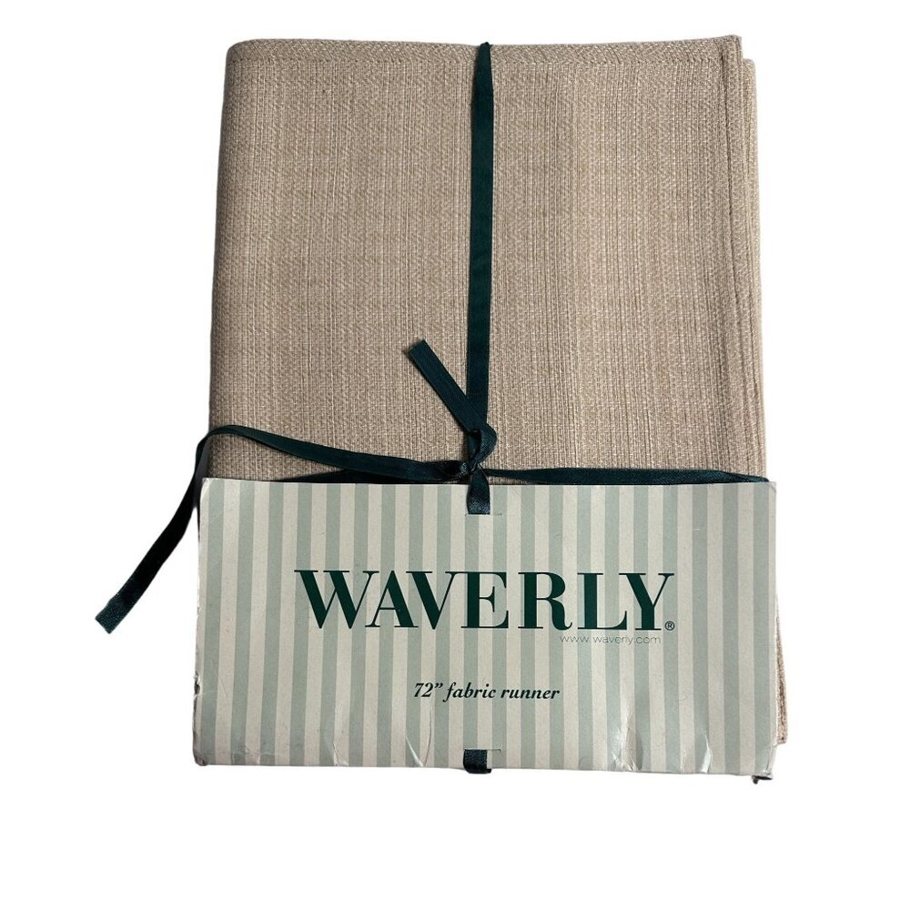 Waverly 72" Table Runner Tobago Sand 100%‎ Cotton Tobago Sand New Old Stock